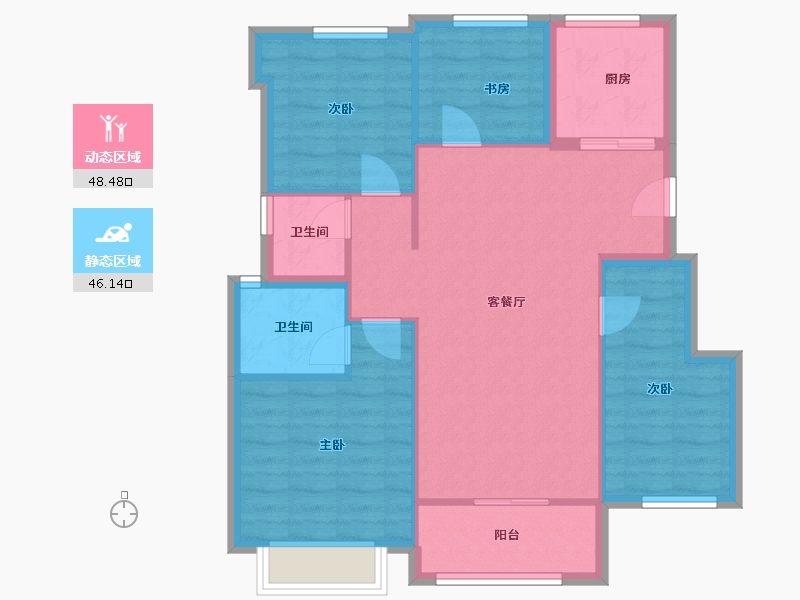 福建省-厦门市-建发和玺-86.20-户型库-动静分区