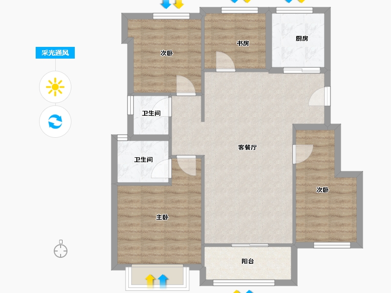 福建省-厦门市-建发和玺-86.20-户型库-采光通风