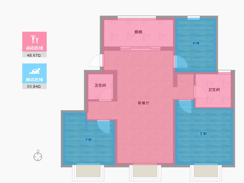 北京-北京市-亦庄金悦郡-70.40-户型库-动静分区