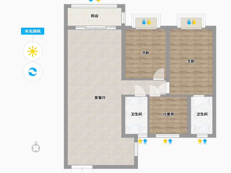 甘肃省-陇南市-康龙-87.00-户型库-采光通风