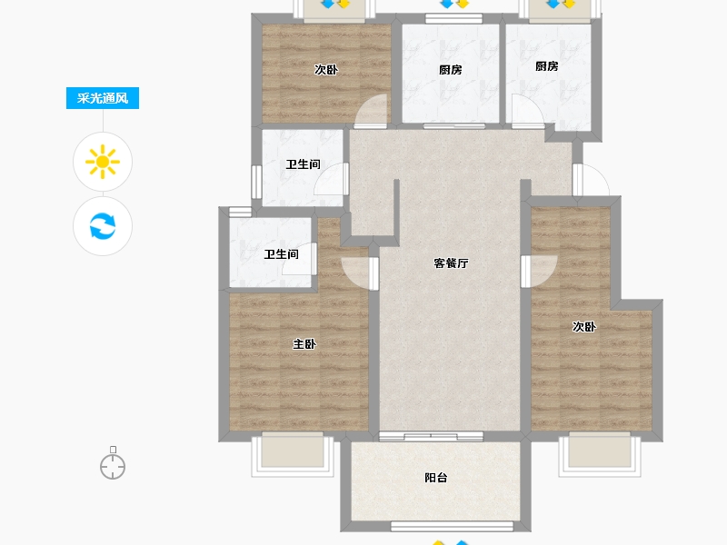 上海-上海市-天安象屿·西江悦-89.74-户型库-采光通风