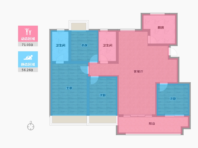 安徽省-黄山市-祁门茗苑-113.76-户型库-动静分区