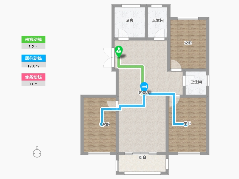 陕西省-榆林市-家境名苑-111.35-户型库-动静线