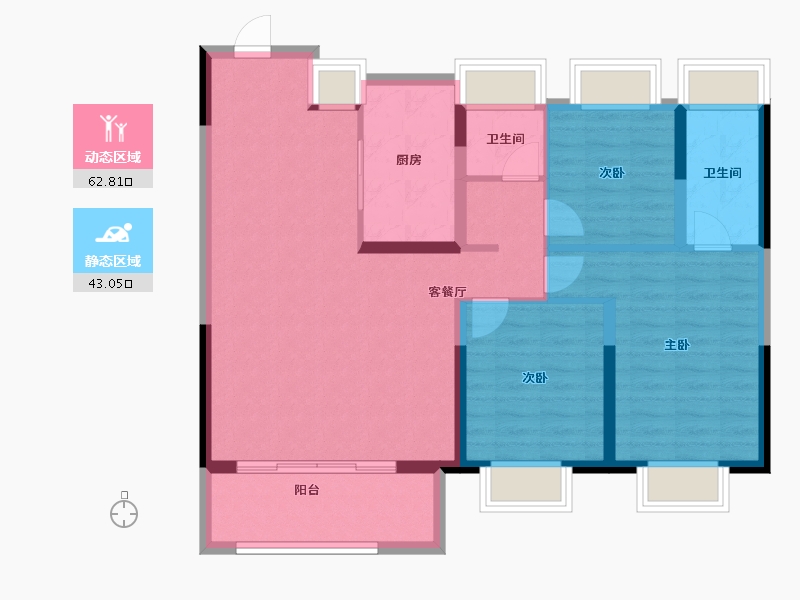 上海-上海市-保利·明明霞光-95.28-户型库-动静分区