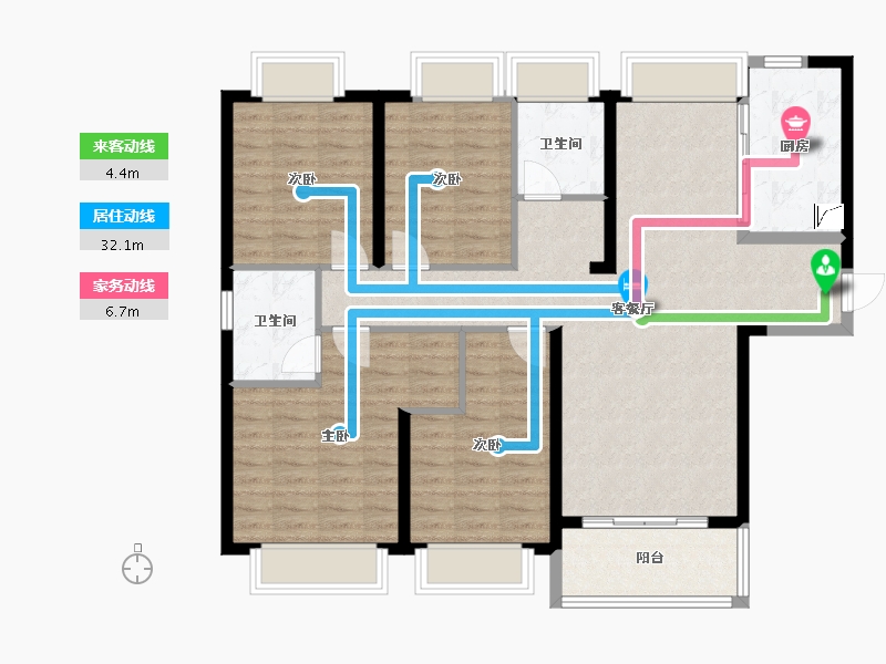 湖北省-武汉市-招商江山和樾-111.00-户型库-动静线