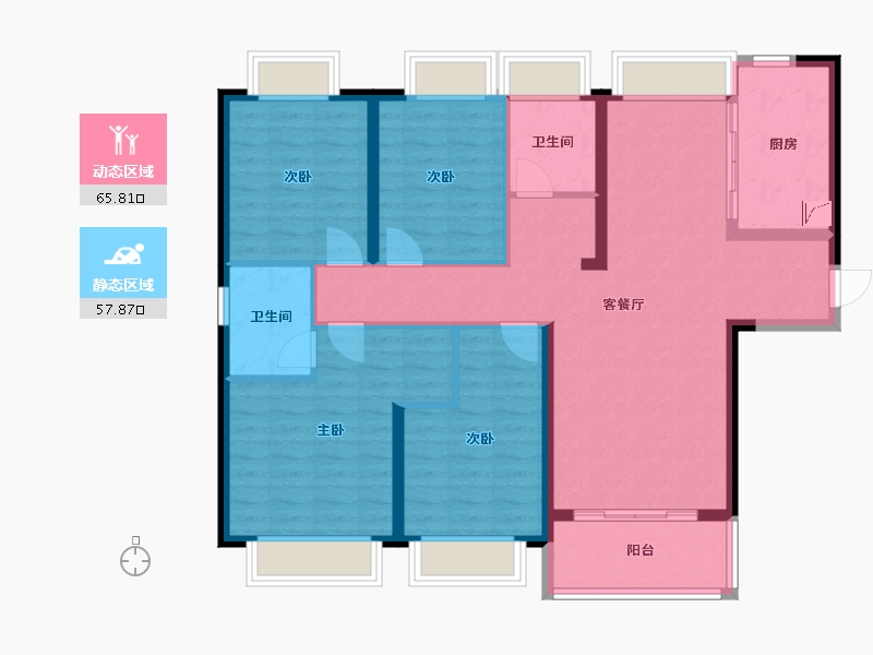 湖北省-武汉市-招商江山和樾-111.00-户型库-动静分区