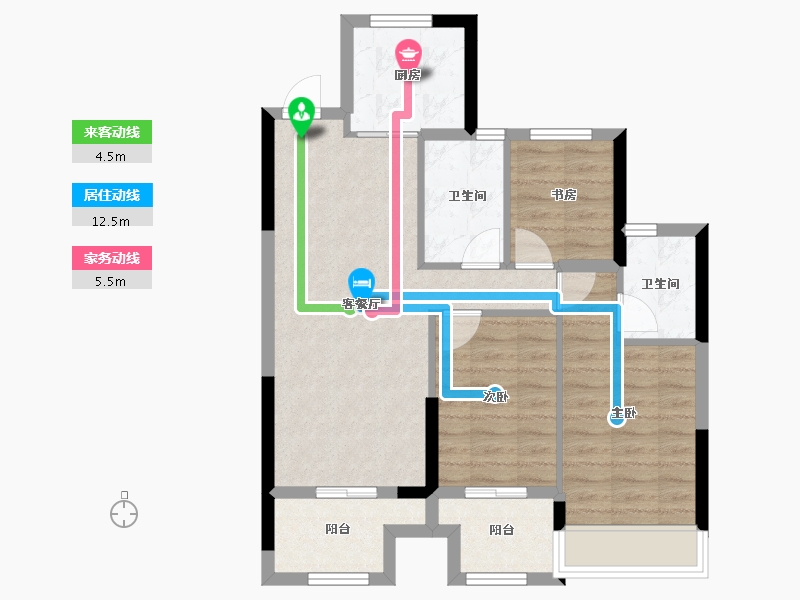 浙江省-嘉兴市-金城.祥新云境府-71.20-户型库-动静线