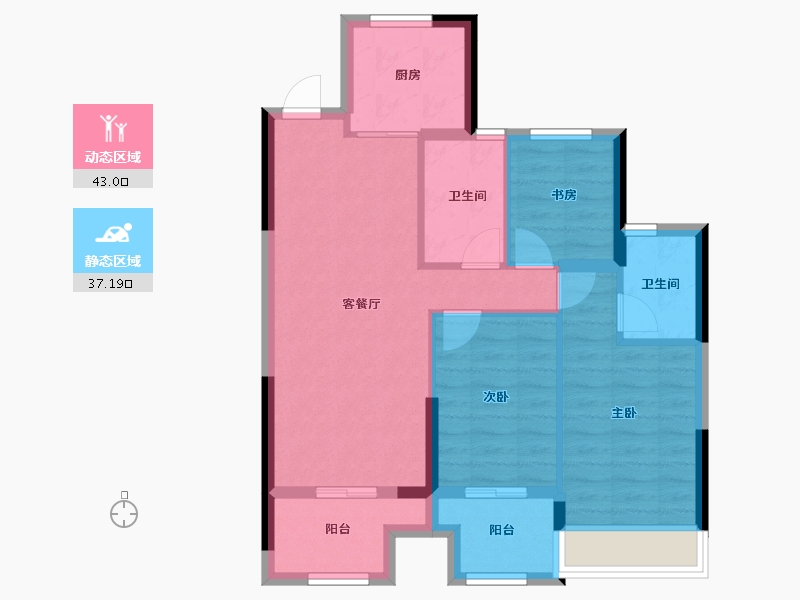 浙江省-嘉兴市-金城.祥新云境府-71.20-户型库-动静分区