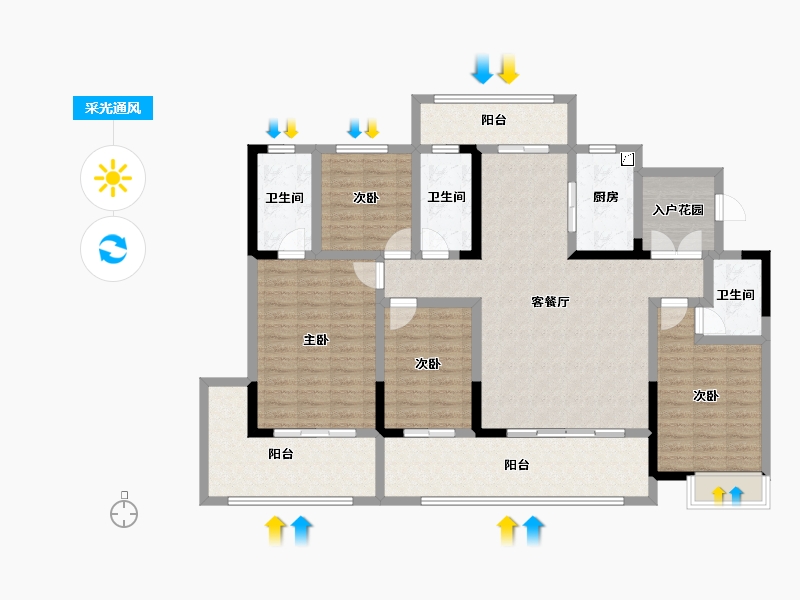 河南省-周口市-郸城建业云境-138.40-户型库-采光通风