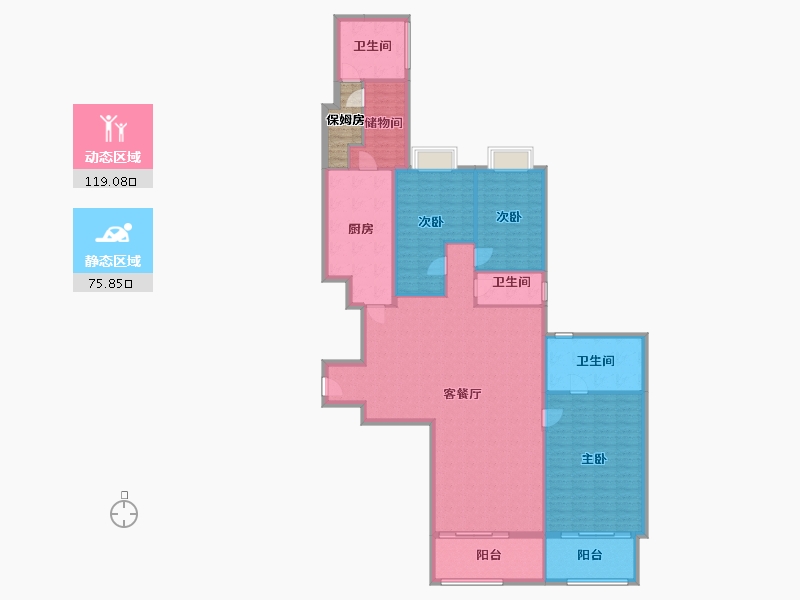 上海-上海市-滨江凯旋门-184.00-户型库-动静分区