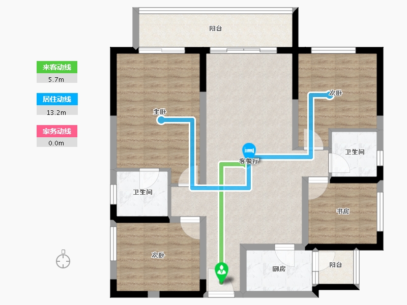 重庆-重庆市-中建御湖壹号-100.47-户型库-动静线