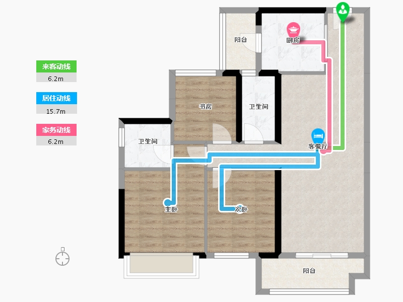 广东省-韶关市-碧桂园太阳城-84.95-户型库-动静线