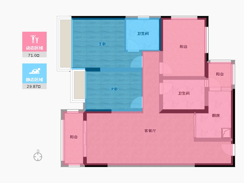 广西壮族自治区-来宾市-云星钱隆世家-85.00-户型库-动静分区