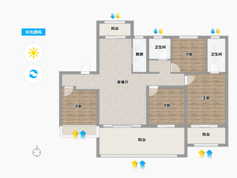 河南省-周口市-淮阳正商珑湖宽境-114.41-户型库-采光通风