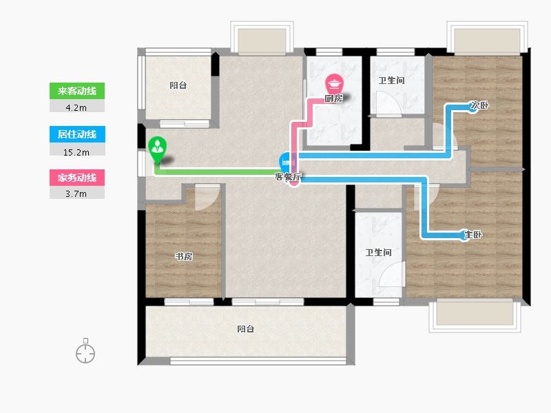 海南省-三亚市-保利崖州湾-94.67-户型库-动静线