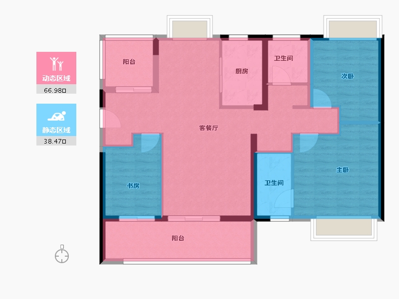 海南省-三亚市-保利崖州湾-94.67-户型库-动静分区