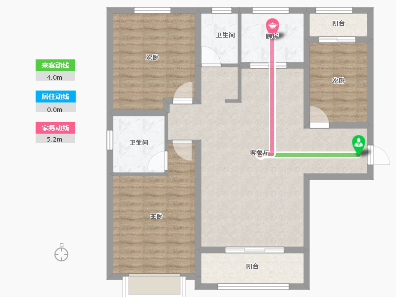 陕西省-咸阳市-沣馨苑-95.82-户型库-动静线