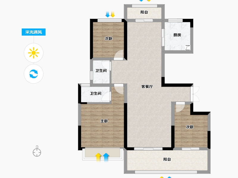 河南省-周口市-郸城建业桂园-100.00-户型库-采光通风