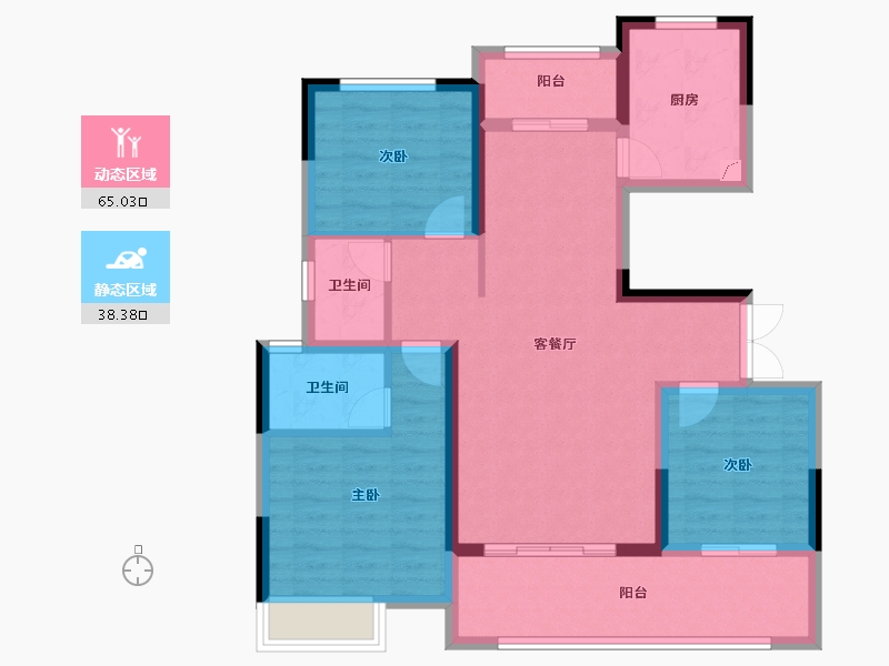 河南省-周口市-郸城建业桂园-92.00-户型库-动静分区