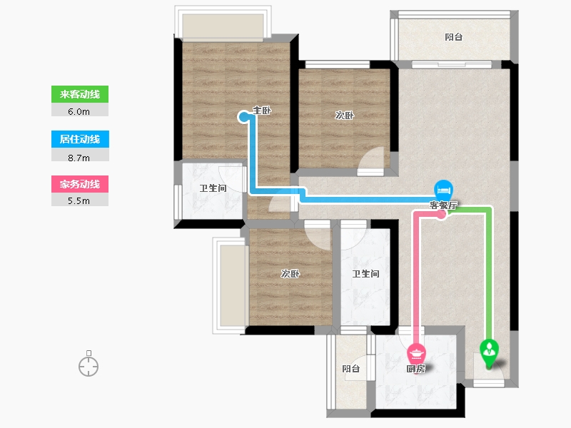 重庆-重庆市-中建御湖壹号-83.44-户型库-动静线