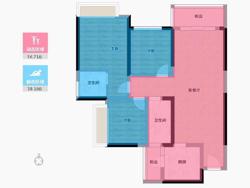 重庆-重庆市-中建御湖壹号-83.44-户型库-动静分区