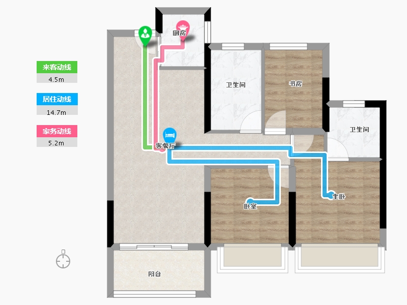 浙江省-杭州市-明煦源赋里-71.20-户型库-动静线