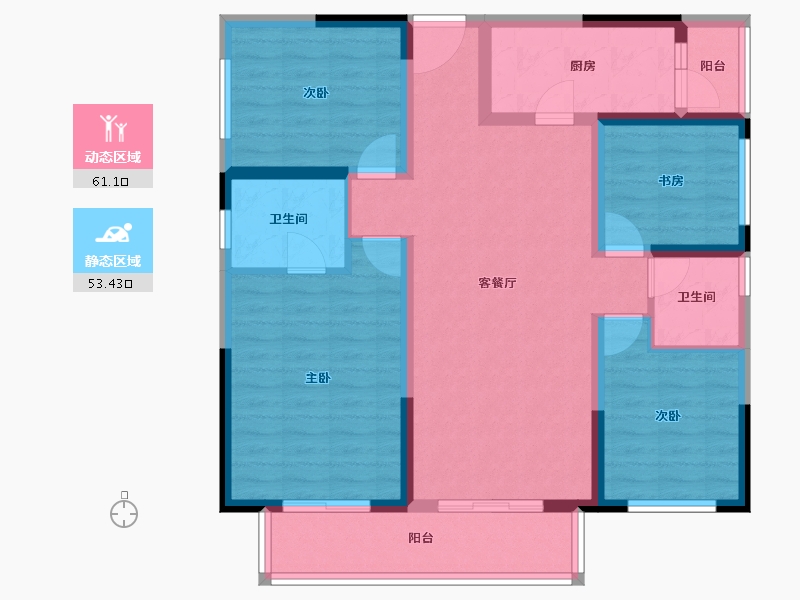 重庆-重庆市-中建御湖壹号-101.56-户型库-动静分区