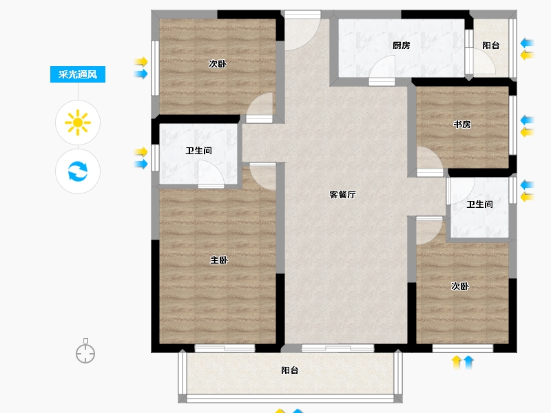 重庆-重庆市-中建御湖壹号-101.56-户型库-采光通风