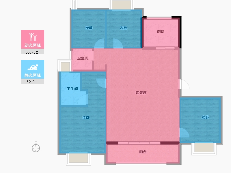 上海-上海市-保利·明明霞光-108.33-户型库-动静分区