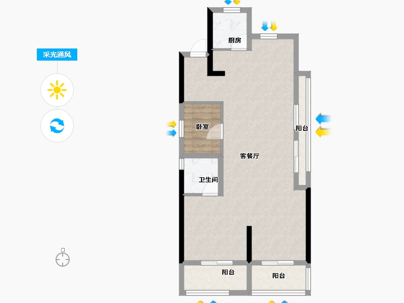 浙江省-杭州市-明煦源赋里-71.20-户型库-采光通风