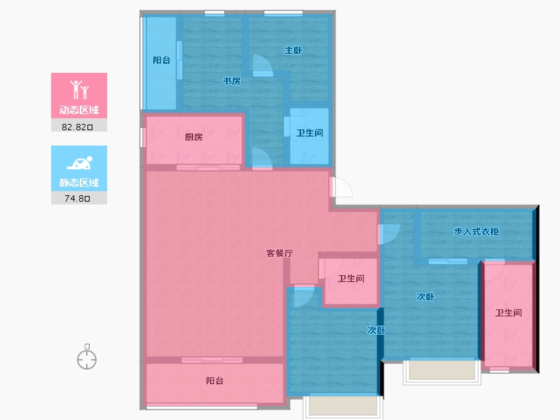 陕西省-西安市-自然界河山-139.71-户型库-动静分区