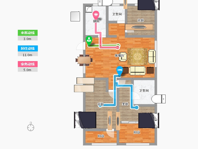 浙江省-宁波市-天逸府-92.72-户型库-动静线