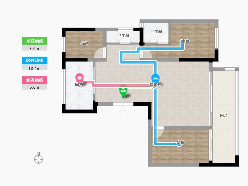 宁夏回族自治区-银川市-民生·语竹苑-88.02-户型库-动静线