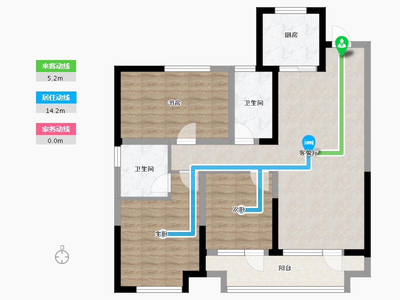 宁夏回族自治区-银川市-金地自在城-88.54-户型库-动静线