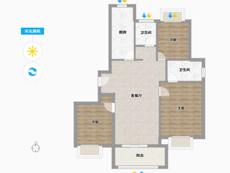 上海-上海市-融创未来金融城-81.34-户型库-采光通风