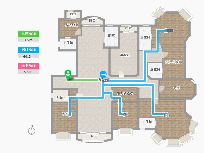 上海-上海市-滨江凯旋门-247.64-户型库-动静线