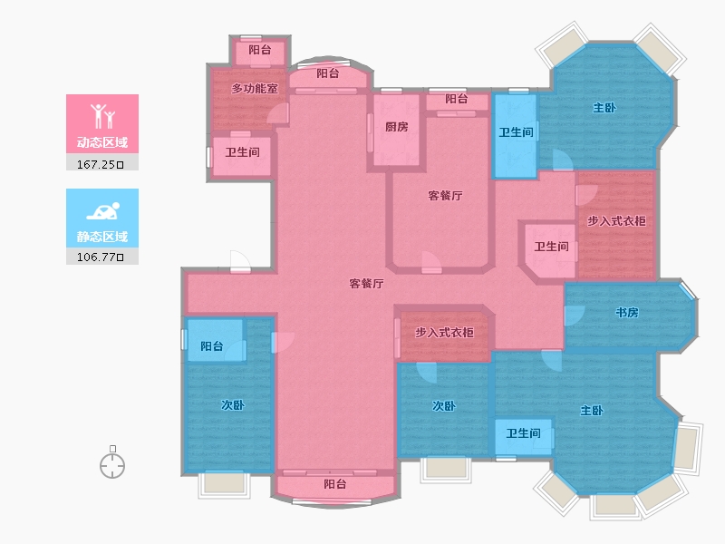 上海-上海市-滨江凯旋门-247.64-户型库-动静分区