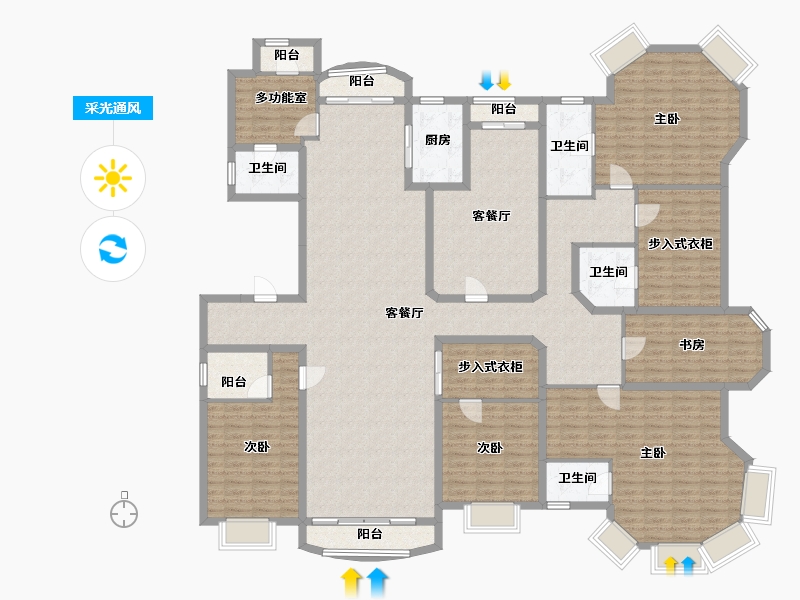 上海-上海市-滨江凯旋门-247.64-户型库-采光通风