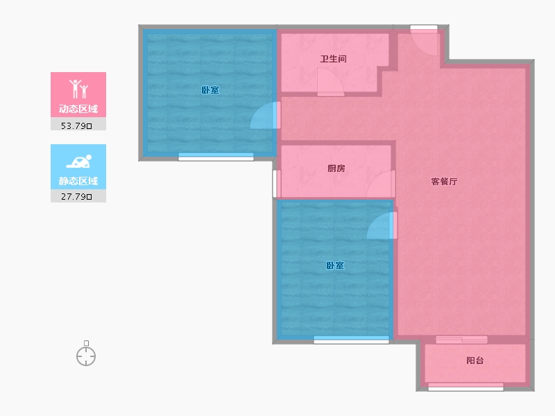 天津-天津市-金隅金玉府-73.48-户型库-动静分区