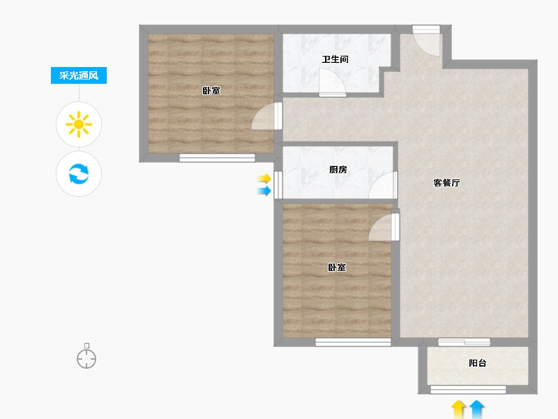 天津-天津市-金隅金玉府-73.48-户型库-采光通风