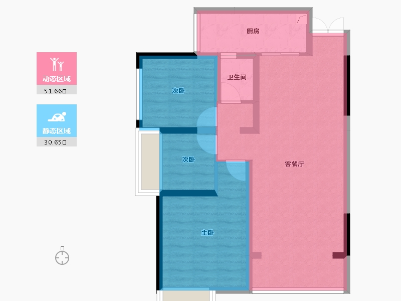 贵州省-六盘水市-国泰熙园-73.00-户型库-动静分区