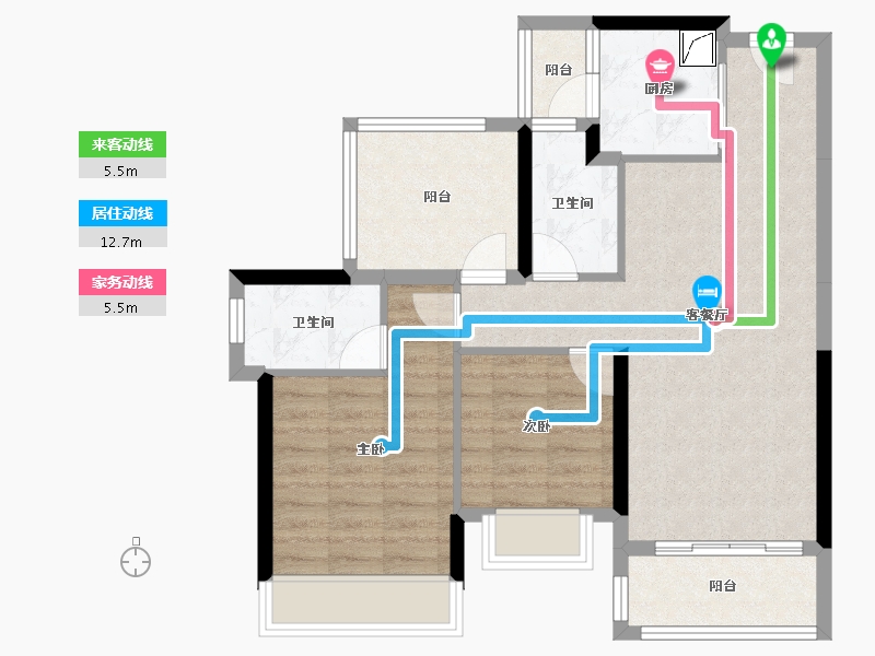 广东省-中山市-龙光·玖誉府-76.01-户型库-动静线