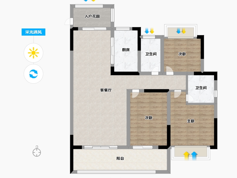 河南省-信阳市-半山学府-101.00-户型库-采光通风