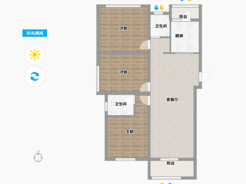 上海-上海市-复地富顿街区-108.00-户型库-采光通风