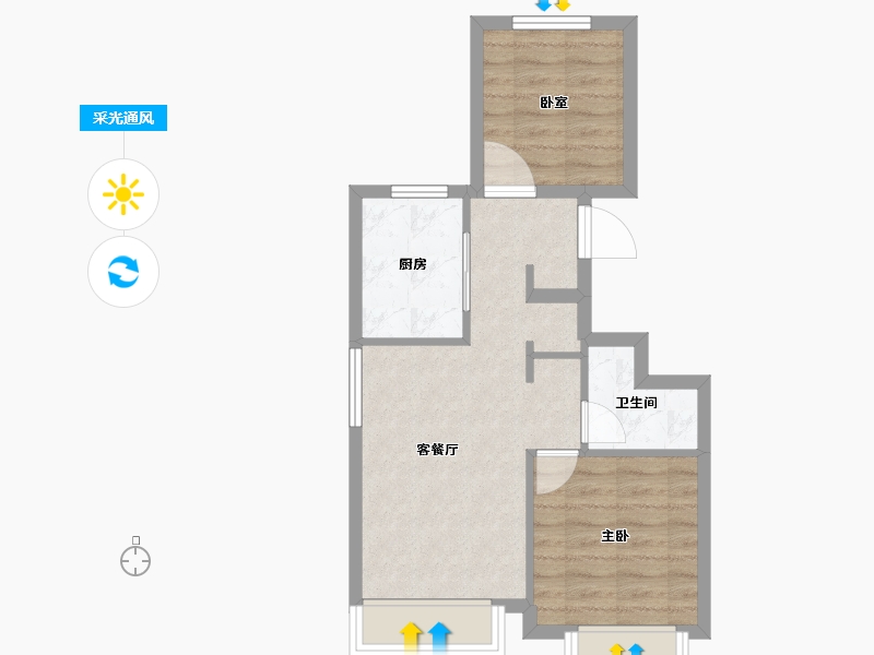 北京-北京市-橡树湾-49.37-户型库-采光通风