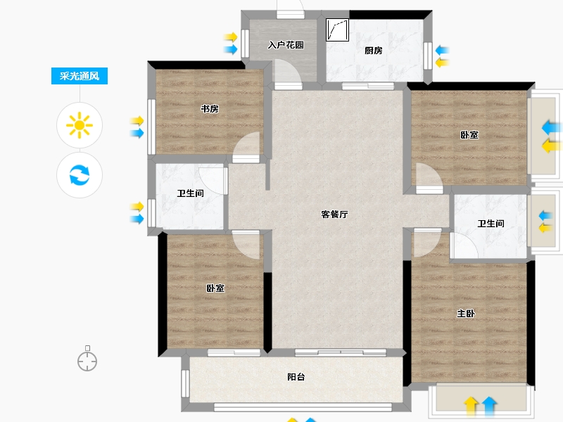 广东省-佛山市-绿城桂语兰庭-102.40-户型库-采光通风