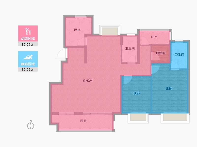 安徽省-合肥市-奥园龙川玖著-101.60-户型库-动静分区