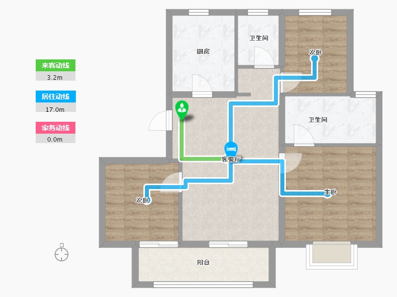 上海-上海市-大华锦绣四季二期-77.68-户型库-动静线