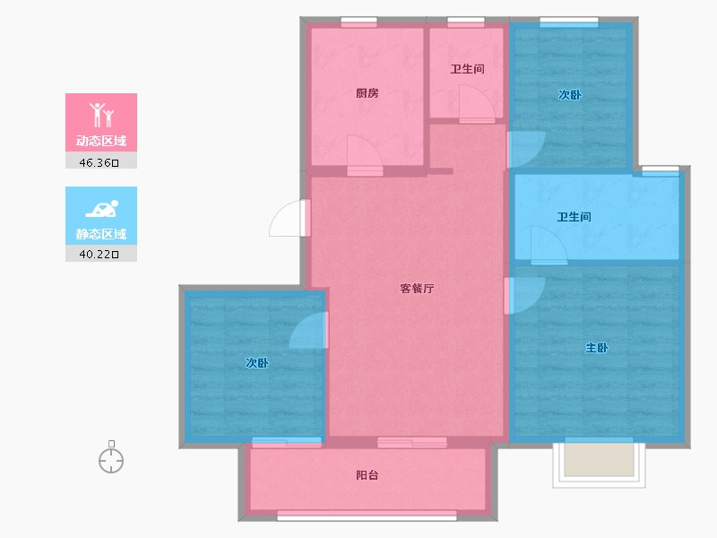 上海-上海市-大华锦绣四季二期-77.68-户型库-动静分区