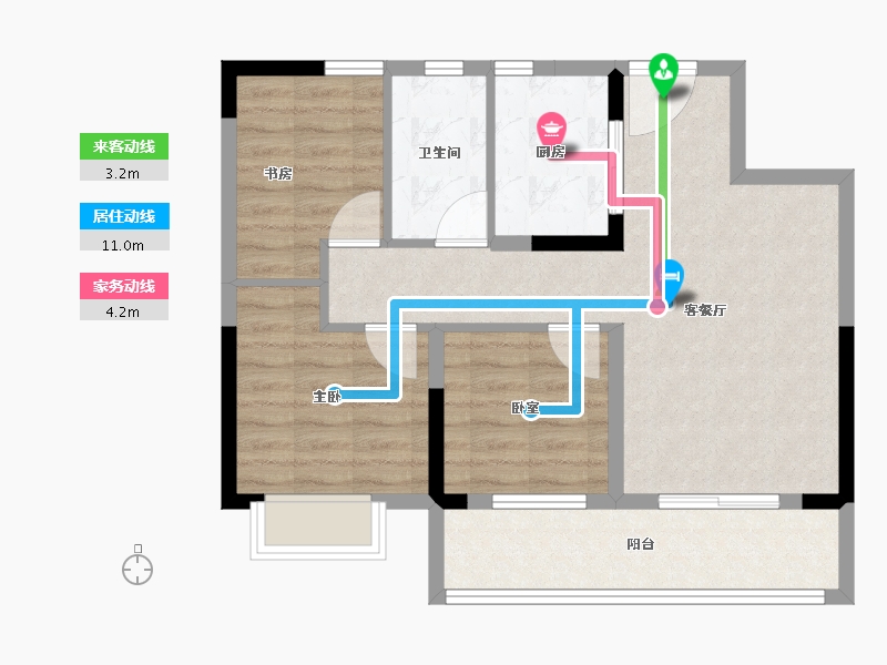 安徽省-合肥市-斌锋当代府MOMΛ-71.20-户型库-动静线